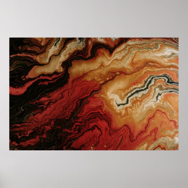 ABSTRAKTES ROTES UND GRAUES WALLPAPIER POSTER (Vorne)
