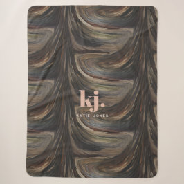 Abstraktes Rustikales Holzkörnmuster Monogramm Sherpadecke