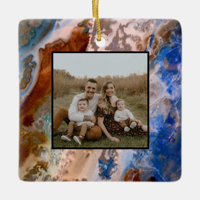 Abstraktes Sandstrandmuster mit Schaumwasser Keramikornament (Vorderseite)