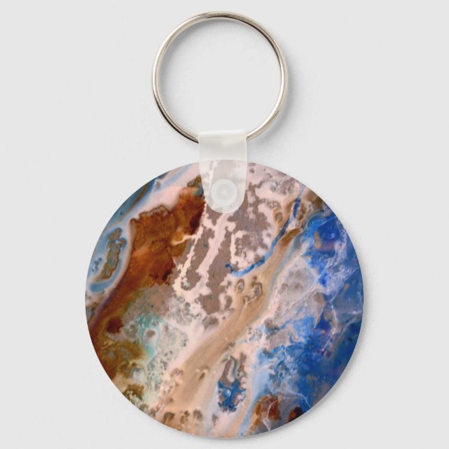 Abstraktes Sandstrandmuster mit Schaumwasser Schlüsselanhänger (Vorderseite)