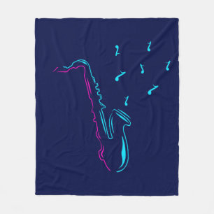 Abstraktes Saxophon Fleecedecke