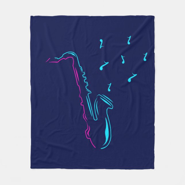 Abstraktes Saxophon Fleecedecke (Vorderseite)