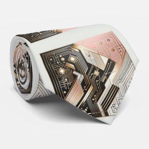 Abstraktes Schaltbrett - Retro Art Deco Krawatte