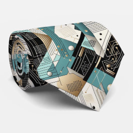 Abstraktes Schaltbrett - Retro Mid Century Modern Krawatte