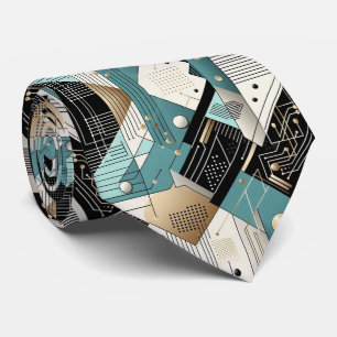 Abstraktes Schaltbrett - Retro Mid Century Modern Krawatte