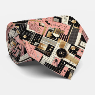 Abstraktes Schaltbrett - Retro Mid Century Modern  Krawatte
