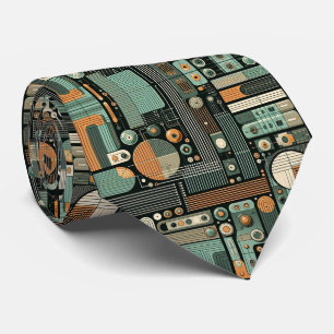 Abstraktes Schaltbrett - Retro Mid Century Modern  Krawatte