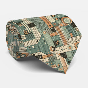 Abstraktes Schaltbrett - Retro Mid Century Modern Krawatte