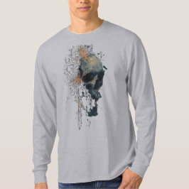 Abstraktes Schaltkreis-Totenkopf-Digitalkunst Lang T-Shirt