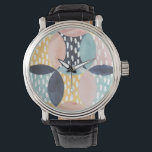 Abstraktes Schaltmuster Armbanduhr<br><div class="desc">Abstraktes Kreismuster Künstler: Grace Popp. Bild-ID: 150359D.</div>