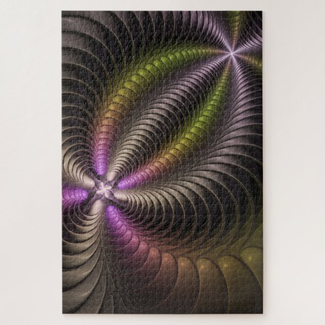 Abstraktes schlankes, buntes 3D-Fraktal (Vertikal)
