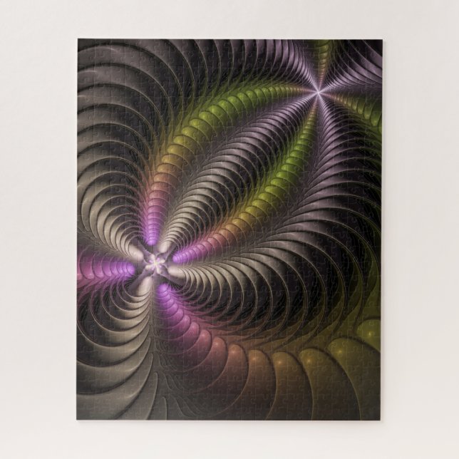 Abstraktes schlankes, buntes 3D-Fraktal (Vertikal)