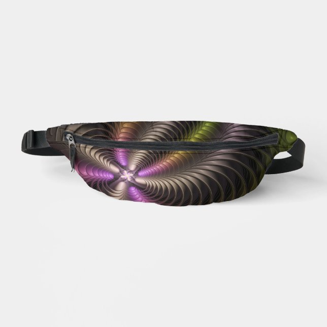 Abstraktes schlankes, buntes 3D-Fraktal Bauchtasche (Vorderseite)