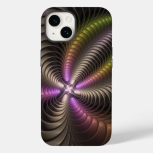 Abstraktes schlankes, buntes 3D-Fraktal Case-Mate iPhone 14 Hülle