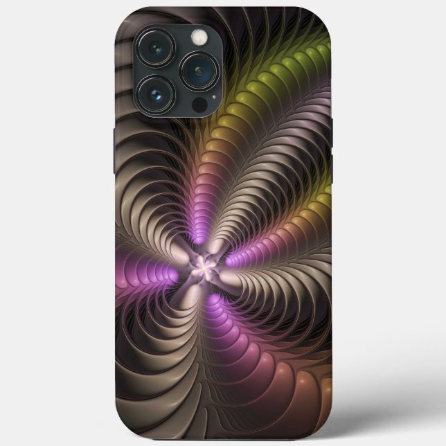 Abstraktes schlankes, buntes 3D-Fraktal Case-Mate iPhone Hülle (Rückseite)