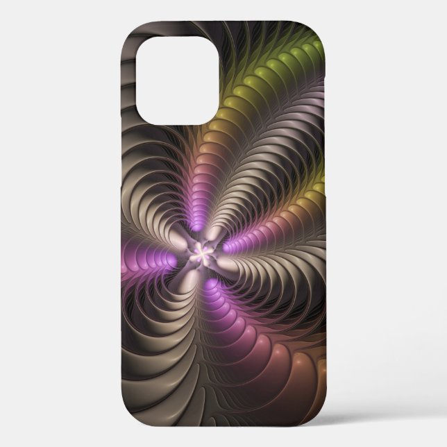 Abstraktes schlankes, buntes 3D-Fraktal Case-Mate iPhone Hülle (Rückseite)