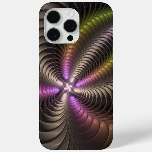 Abstraktes schlankes, buntes 3D-Fraktal Case-Mate iPhone Hülle (Rückseite)