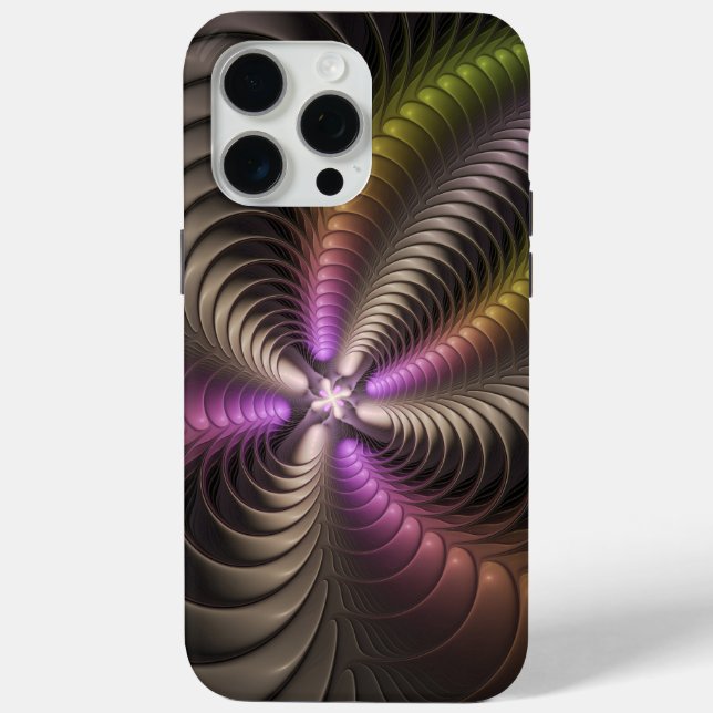 Abstraktes schlankes, buntes 3D-Fraktal Case-Mate iPhone Hülle (Rückseite)