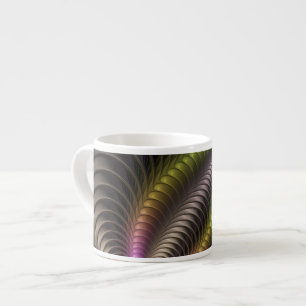 Abstraktes schlankes, buntes 3D-Fraktal Espressotasse