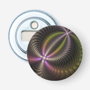 Abstraktes schlankes, buntes 3D-Fraktal Flaschenöffner