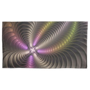Abstraktes schlankes, buntes 3D-Fraktal Kissenbezug