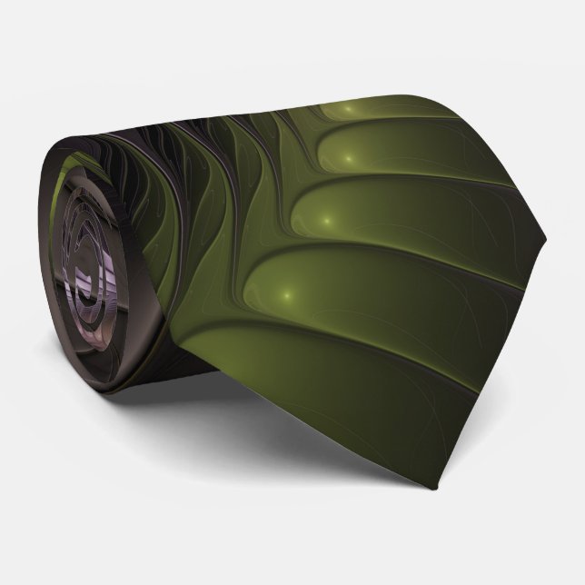 Abstraktes schlankes, buntes 3D-Fraktal Krawatte (Gerollt)