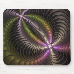 Abstraktes schlankes, buntes 3D-Fraktal Mousepad