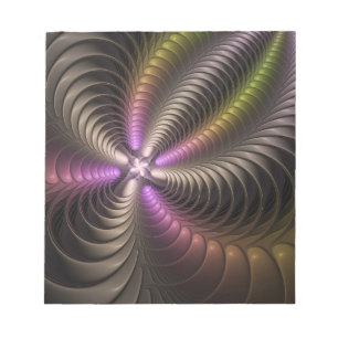 Abstraktes schlankes, buntes 3D-Fraktal Notizblock