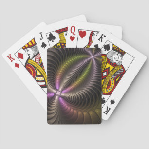 Abstraktes schlankes, buntes 3D-Fraktal Spielkarten
