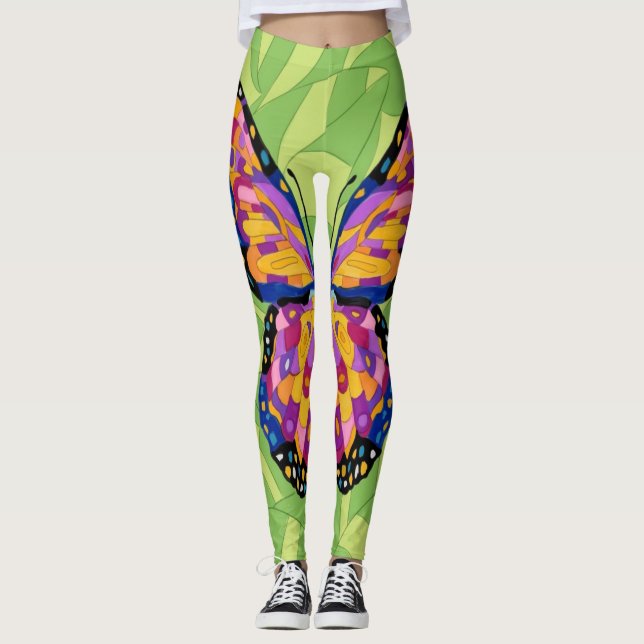 Abstraktes Schmetterlingsgemälde  Leggings (Vorderseite)