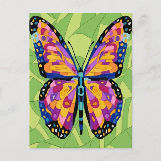Abstraktes Schmetterlingsgemälde  Postkarte (Vorderseite)