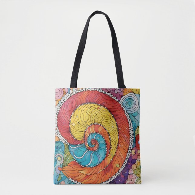 Abstraktes Schnecken Muster, multicolor Tasche (Vorderseite)