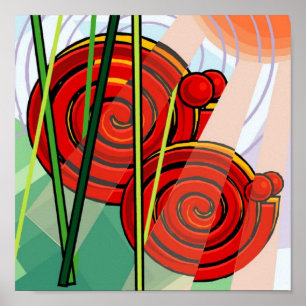 Abstraktes Schneckenposter 15x15 Poster