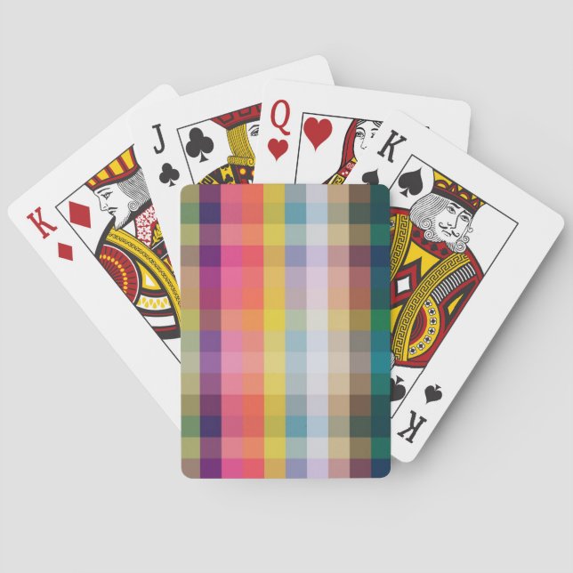 Abstraktes schottisches kariertes spielkarten (Rückseite)