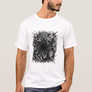 Abstraktes Schreiender-Abgrund-Skizzen-Art-T-Shirt T-Shirt