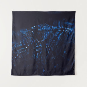 Abstraktes Schwarz-Blau-Bild Wandteppich