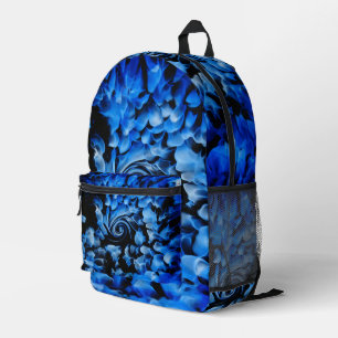 Abstraktes Schwarz-Blau-Glas Bedruckter Rucksack