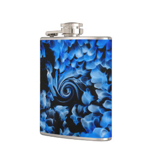 Abstraktes Schwarz-Blau-Glas Flachmann