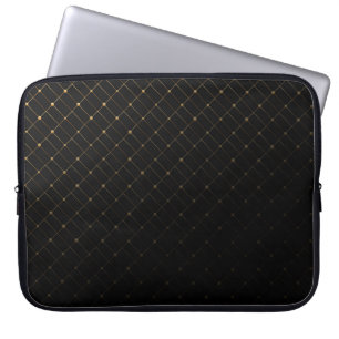 Abstraktes Schwarz-Gold-geometrisches Muster Laptopschutzhülle