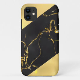 Abstraktes Schwarz-Gold-Muster Case-Mate iPhone Hülle