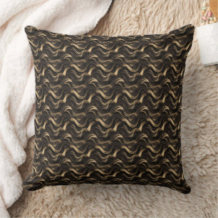 Abstraktes Schwarz-Gold-Muster Kissen