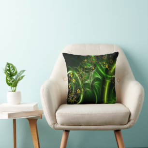 Abstraktes Schwarz-Grün-Blume-Design Kissen