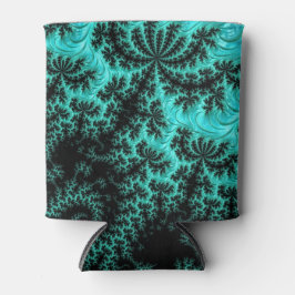 Abstraktes Schwarz-Grün-Fraktal Kunst Dosenkühler