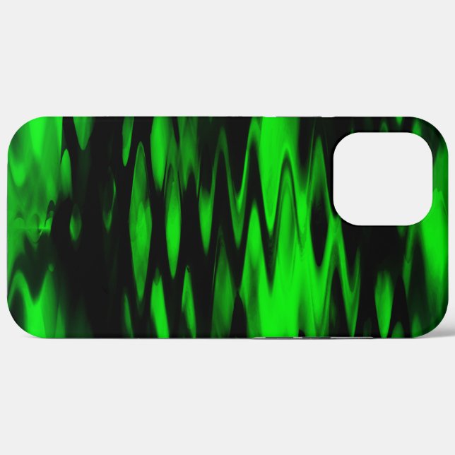 Abstraktes Schwarz-Grün-Zickzack Case-Mate iPhone Hülle (Rückseite (Horizontal))