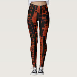 abstraktes Schwarz-Rot-Muster Leggings