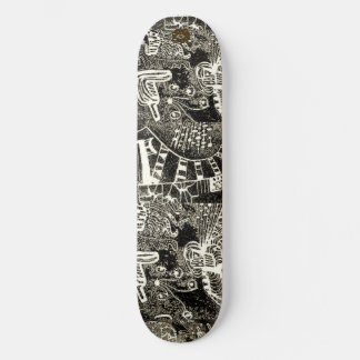 Abstraktes Schwarz-Sepia Skateboard