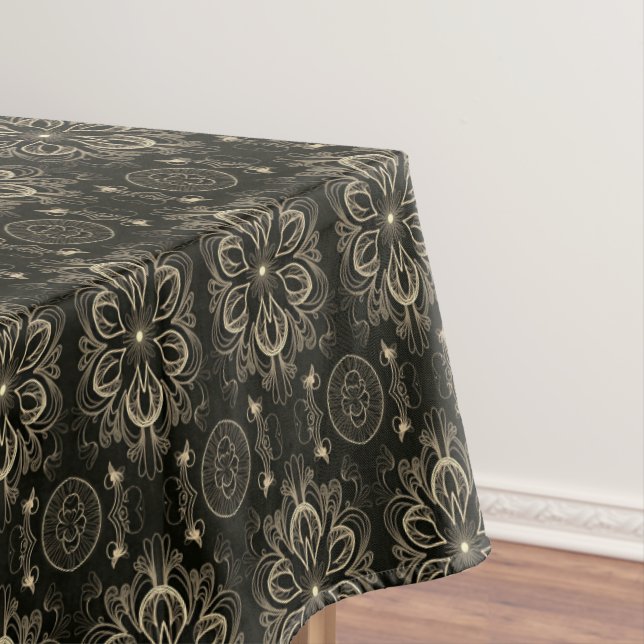 Abstraktes Schwarz und Gold Tischdecke (Beispiel)