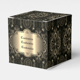 Abstraktes Schwarz und Goldwürfel Geschenkschachtel