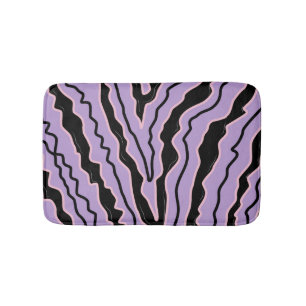 Abstraktes Schwarz Violett Marmor Boho Groovy Must Badematte