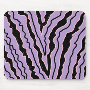 Abstraktes Schwarz-Violett-Marmor-Boho-Groovy-Must Mousepad